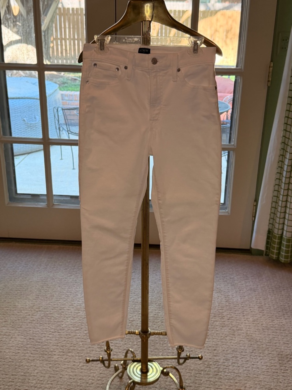 J. Crew White Cropped Skinny Jeans